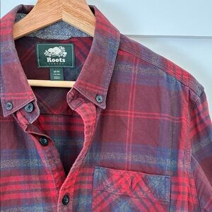 Roots Red and Black Plaid Button-Down Shirt